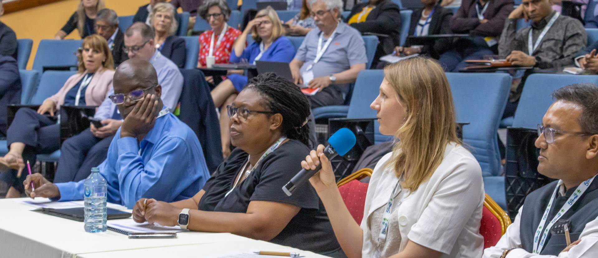 CGIAR logo at the top left corner. Image of a panel discussion with attendees listening to a speaker. Text overlay reads: 'Does An Innovation's Reach Reveal Anything About Its Impact? Under the Right Conditions: Possibly.'