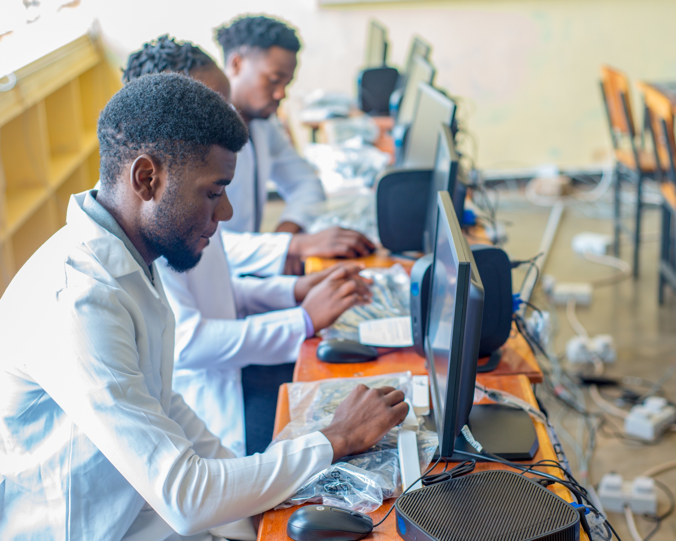 NRDC students in the computer lab at the aquaculture training center